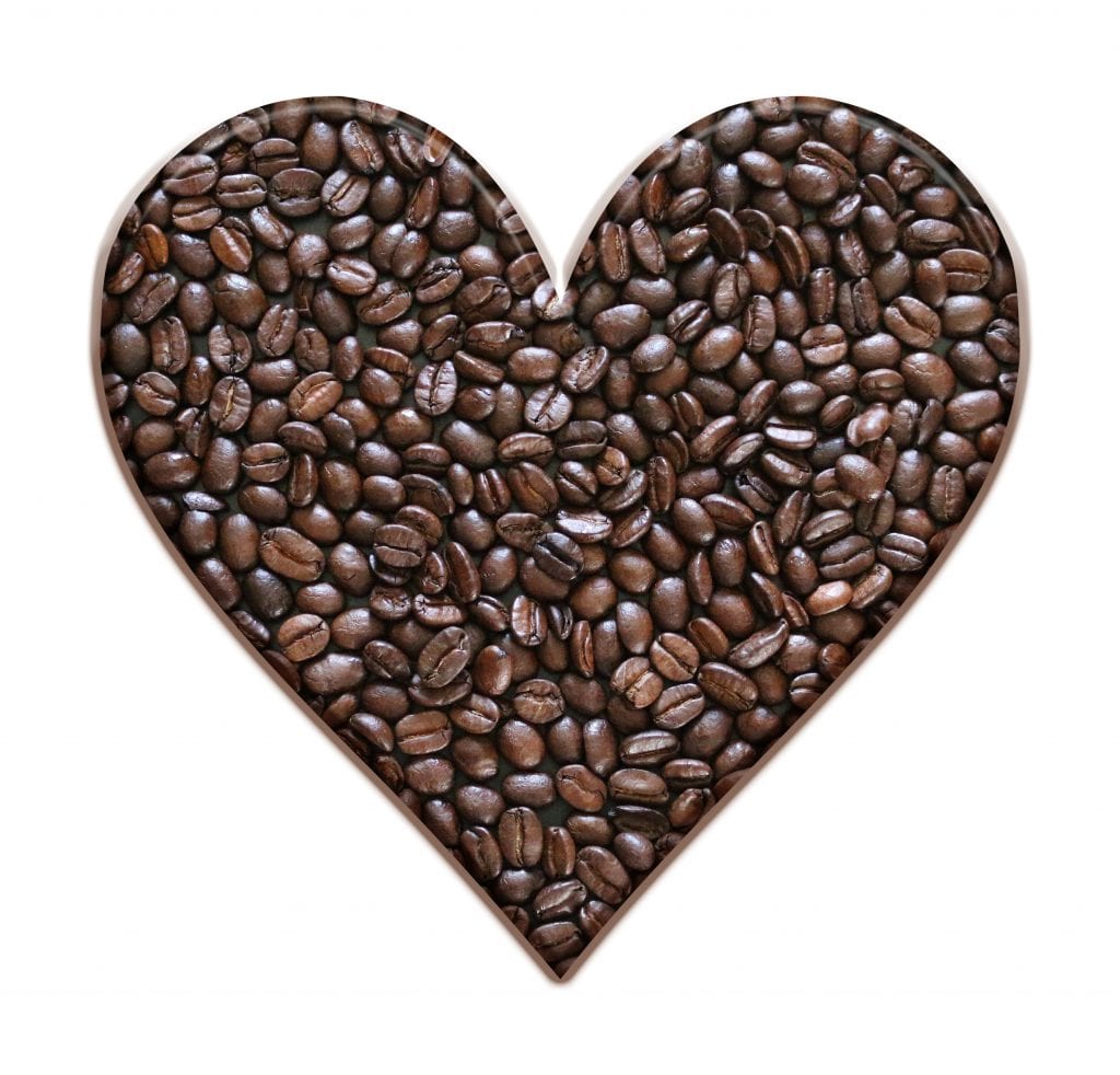 Heart-shaped coffee beans