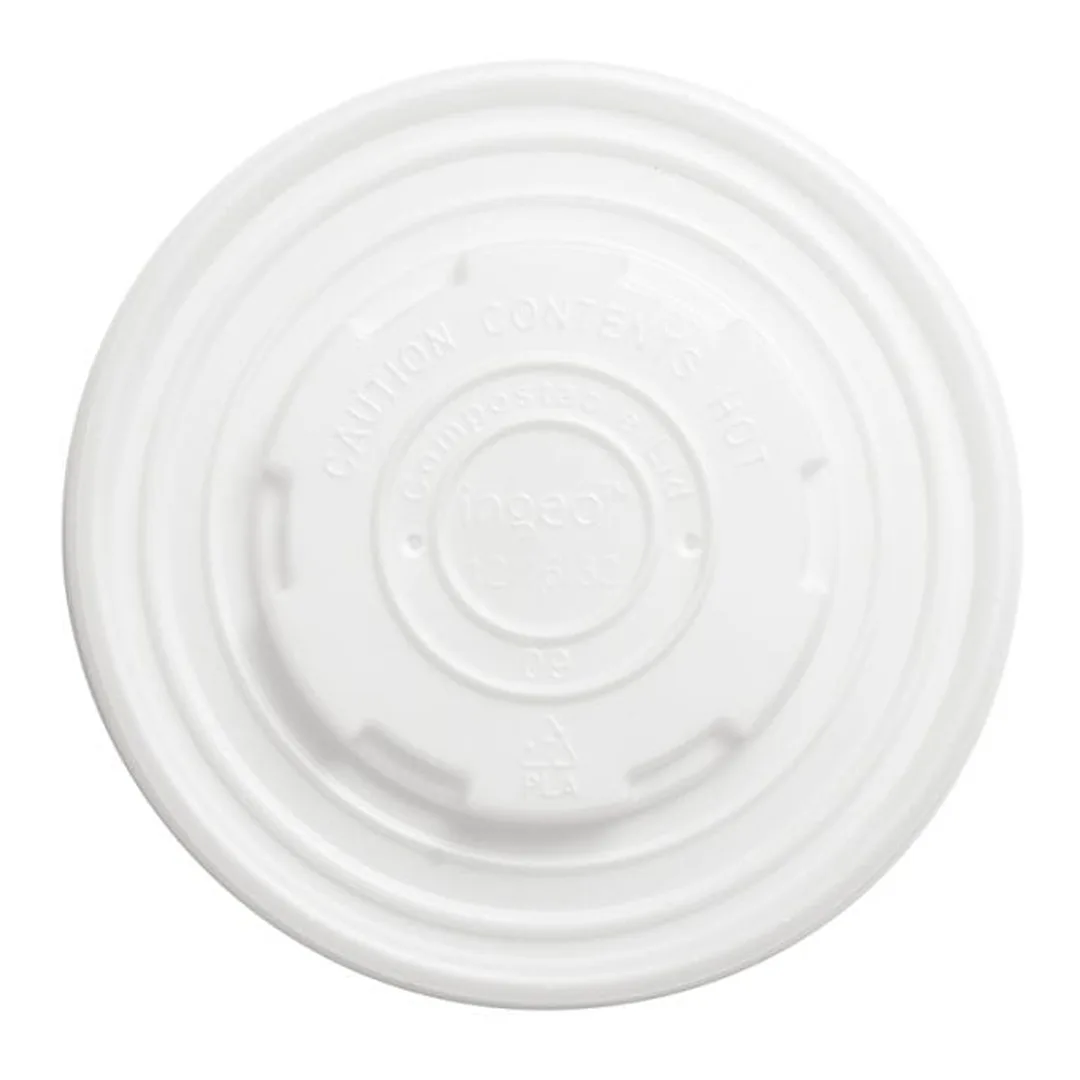 12-16oz White Biodegradable Eco Bowl Lid 115mm EW1013 copy