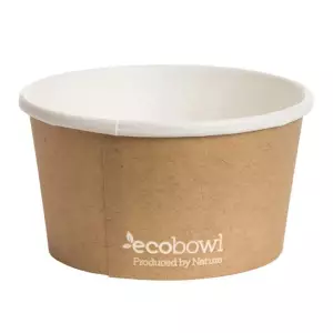 12oz Kraft Eco Bowl Compostable Food Packaging 115mm EW1010 copy