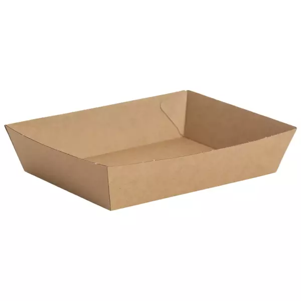 180x135x45mm Medium Tray Kraft Compostable Food Packaging EW1026 copy