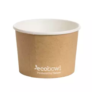 8oz Kraft Eco Bowl Compostable Food Packaging 90mm EW1009 copy