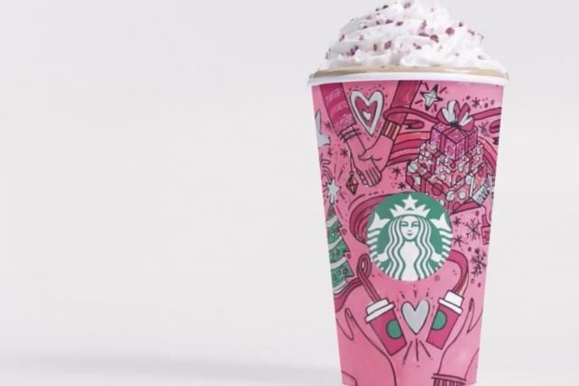 Starbucks pink packaging