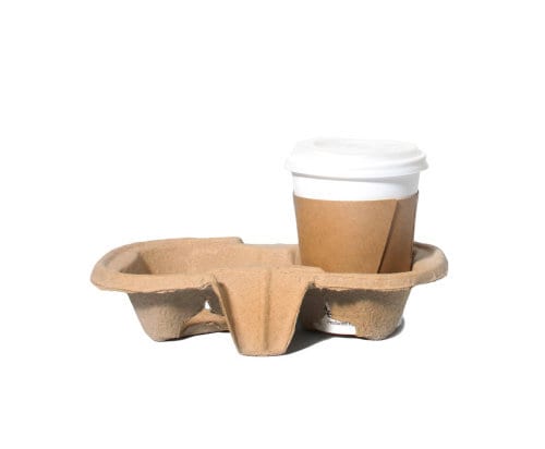 No2 Compostable & Biodegradable Paper Cup Carriers x 250 2 cup Made in UK 