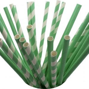 Green White Straws