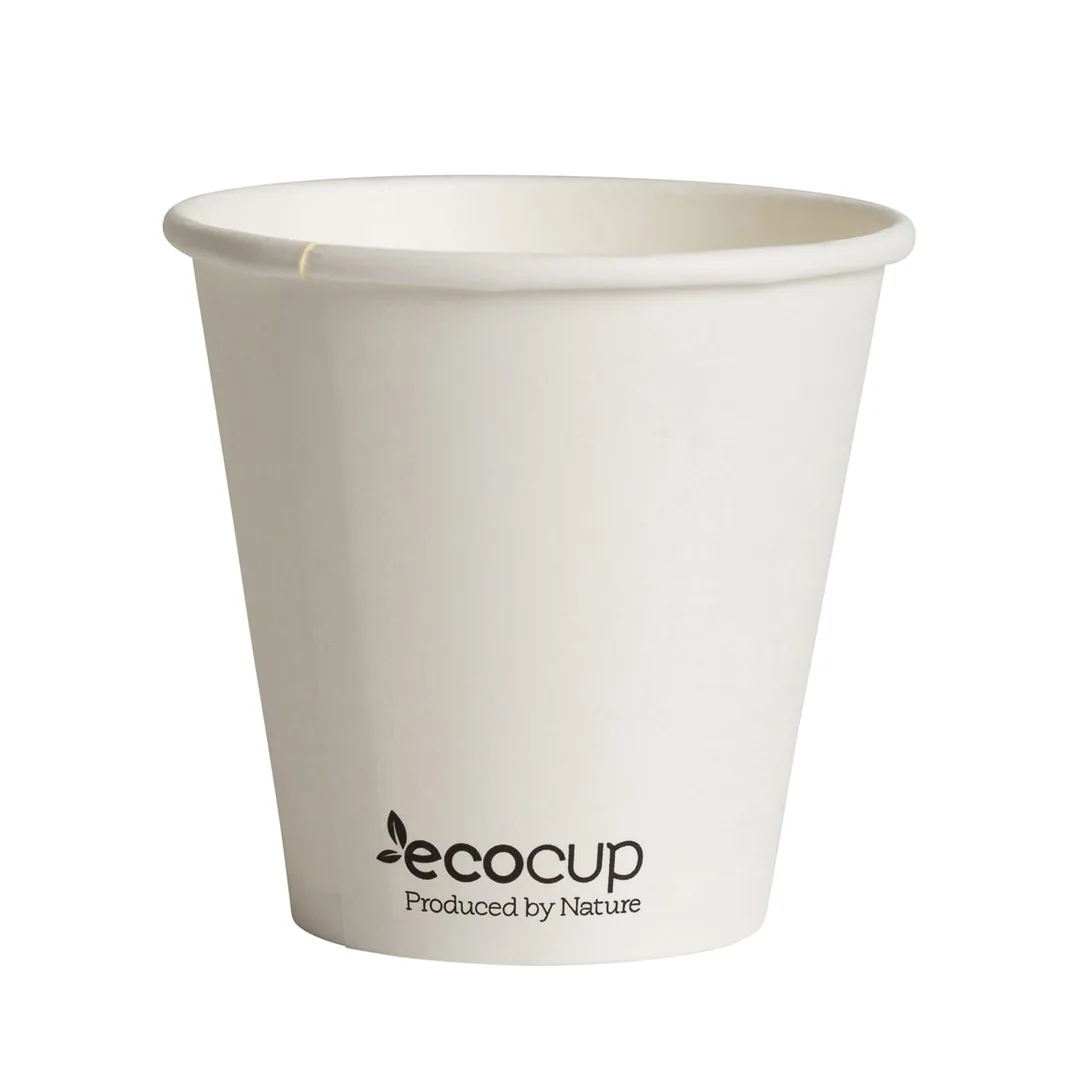 8oz White Biodegradable Eco Cup 90mm Single Wall EW1059 copy