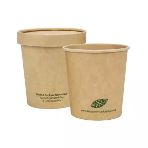 12oz Branded Kraft Eco Soup Bowl Compostable Food Packaging TP4315 copy