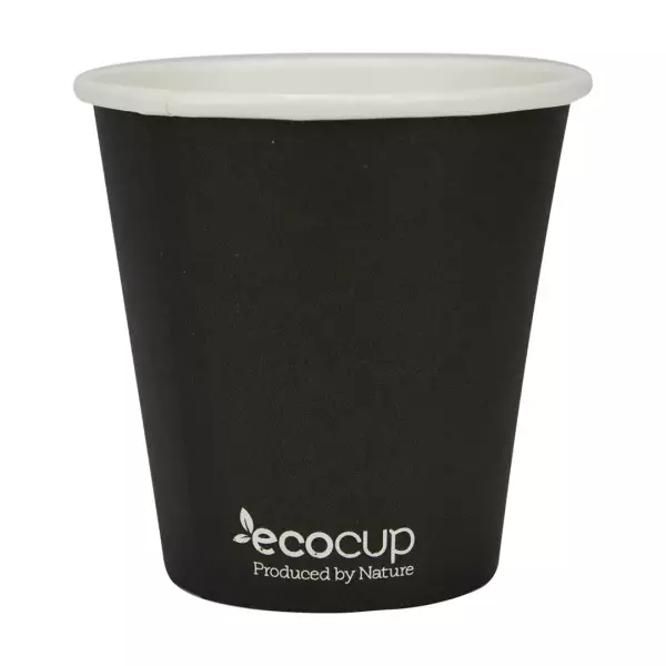 6oz black biodegradable eco cup 80mm rim EW0998 copy