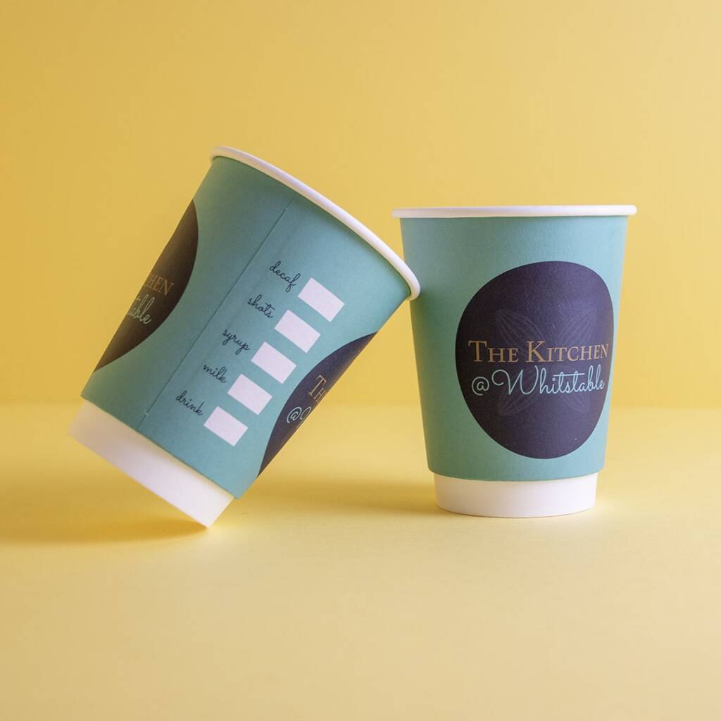 The Kitchen at Whitstable Printed Coffee Cups