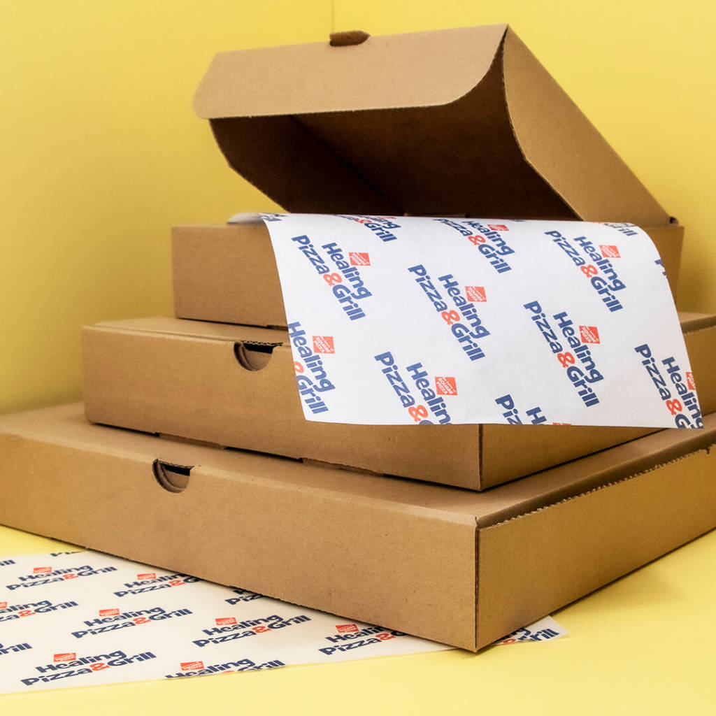 Healing Pizza _ Grill branded greaseproof paper