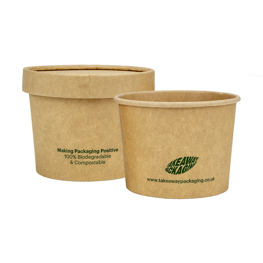 8oz Branded Kraft Eco Soup Bowl Compostable Food Packaging TP4314 copy