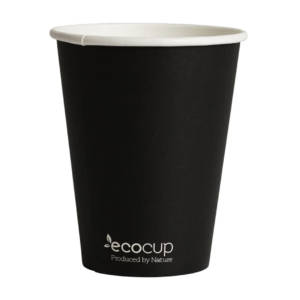 12oz Black Biodegradable Eco Cup 90mm Single Wall EW1002 copy