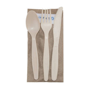 16.5cm 3 in 1 Beige Avocadeo Seed Cutlery Set Biodegradable Cutlery TP4021 copy