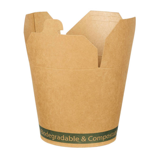 26oz Round Noodle Box Kraft Compostable Food Packaging TP3858 copy