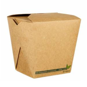 26oz Square Noodle Box Kraft Compostable Food Packaging TP3859