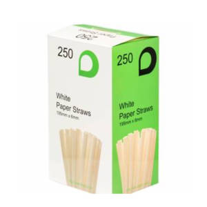 6mm Diameter White Compostable Paper Straw TP3870 copy