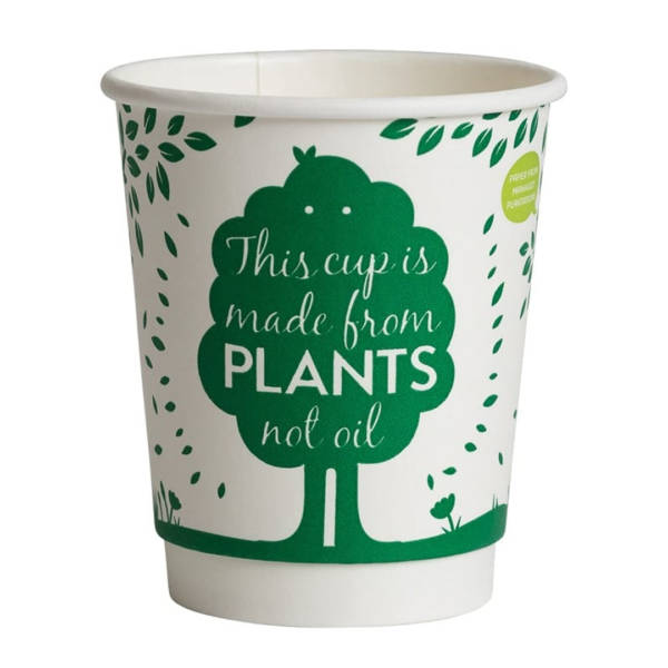 8oz Plant Biodegradable Eco Cup 90mm Double Wall EW1004 copy