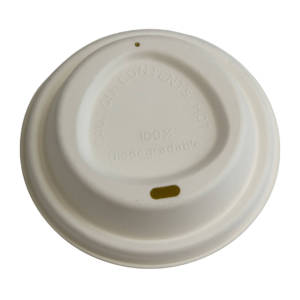8oz White Bagasse Eco Cup Lid 80mm Compostable Packaging TP4039 copy