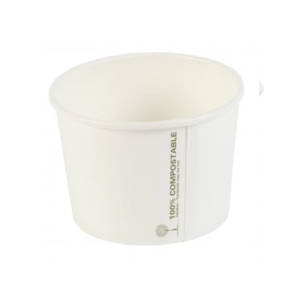 8oz White Eco Bowl Compostable Food Packaging 90mm PM3704 copy