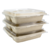 3 Compartment Squre Pulp Tray and Lid Stackable TP4184 TP4185 copy