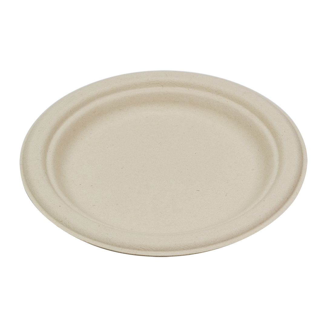 7 Inch Plate Natural Bagasse TP3827 NEW copy